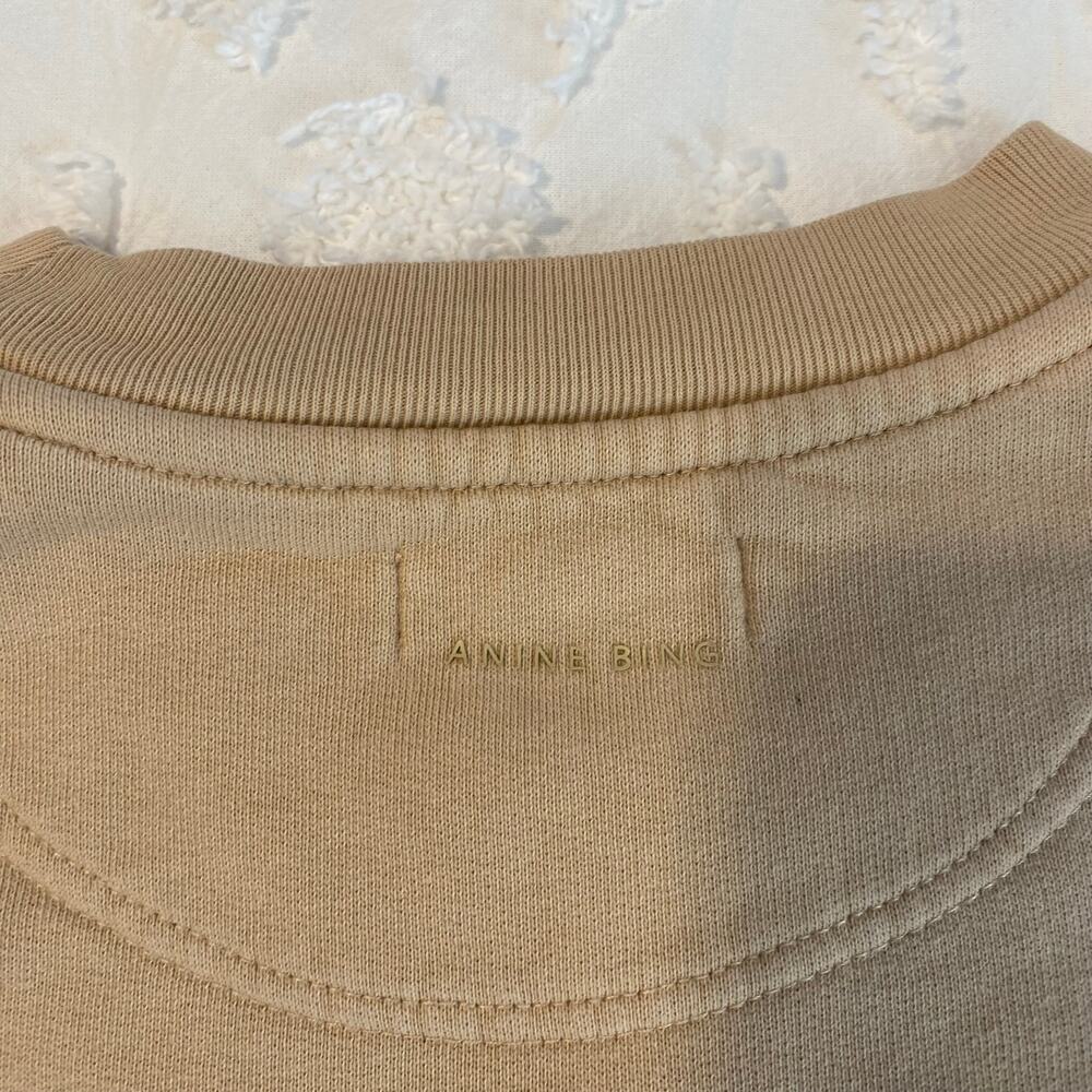 Anine Bing Jaci Sweatshirt Womens Size XS Crewneck LA 2012 Future Heirlooms Sand - Picture 4 of 8